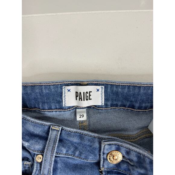 Paige Claudine High Waist Raw Hem Sz 29 Inseam 27” Jeans Y2K Medium Wash Bootcut - Picture 8 of 9